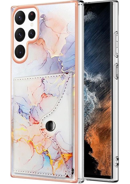Samsung Galaxy S24 Ultra 5g Yumuşak Tpu Tampon Mermer Ince Cüzdan (Yurt Dışından)