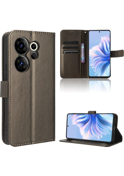 Tecno Camon 20 Premier 5g Manyetik Cüzdan Kickstand Kart Tutucu Için Kılıf (Yurt Dışından)
