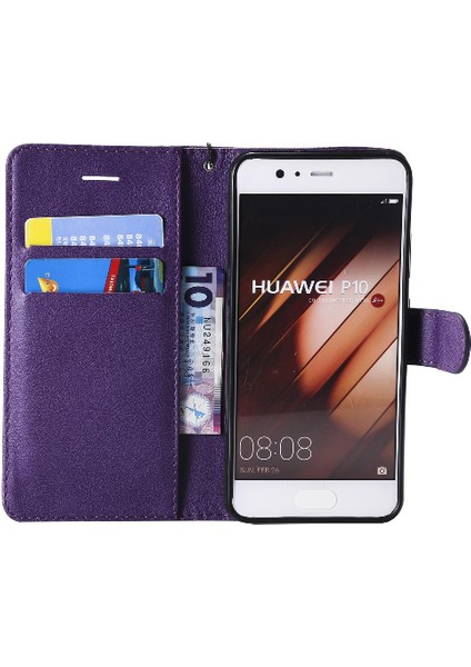 Kart Yuvası Klasik Katı ile Huawei P10 Yüksek Kaliteli Deri Için Flip Case (Yurt Dışından)