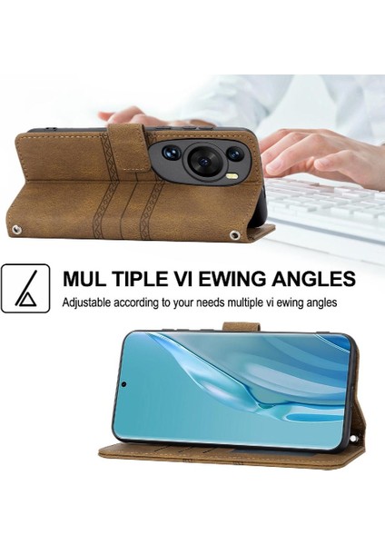 Mays Shop Huawei Için Flip Case P60 Pro Cüzdan Kılıf Kickstand Pu Deri Darbeye (Yurt Dışından)