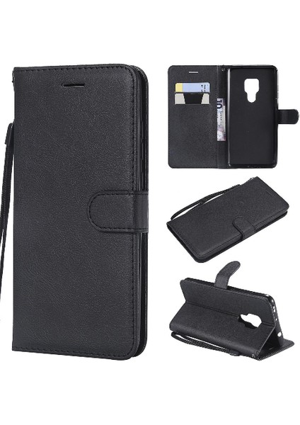 Mays Shop Kart Yuvası ile Huawei Mate 20 Için Flip Case Klasik Düz Renk Yüksek Telefon (Yurt Dışından)