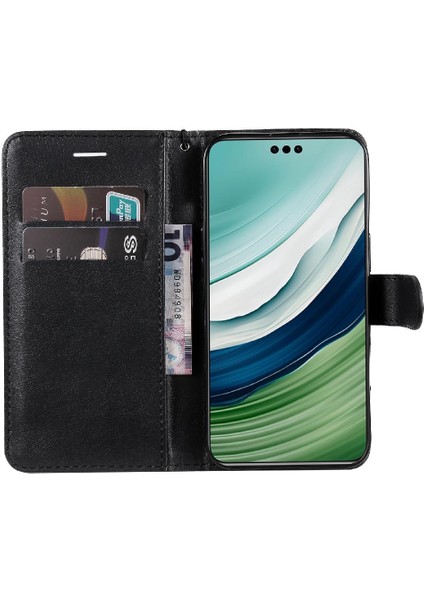 Huawei Mate 60 Pro Için Flip Case Yüksek Kalite Deri Klasik Düz Renk (Yurt Dışından)