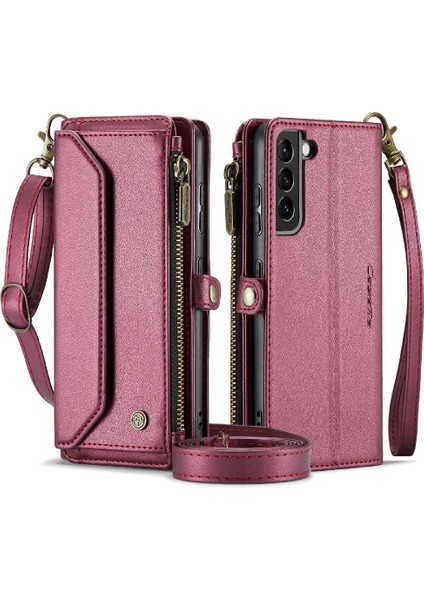 Samsung Galaxy S21 Artı Fermuar Faturaları Yuvası Için Crossbody Durumda Rfid Engelleme (Yurt Dışından)