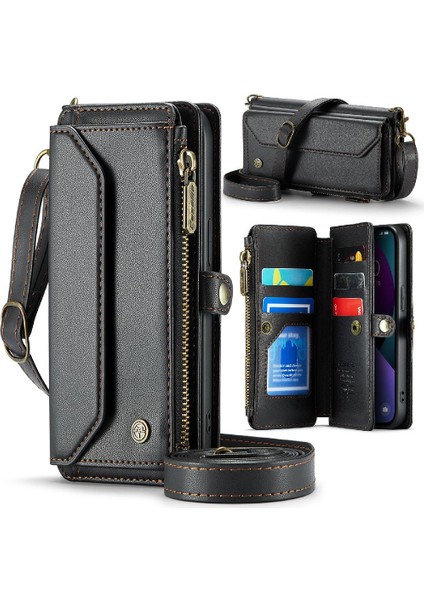 Kadınlar Için Crossbody Durumda iphone 14 Artı Cüzdan Durumda Cüzdan Fermuar (Yurt Dışından)