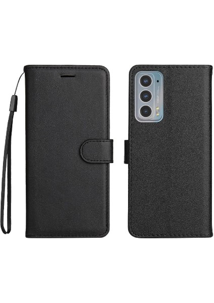 Mays Shop Motorola Kenar 20 Klasik Düz Renk Için Flip Case Kart Yuvası ile Yüksek (Yurt Dışından)