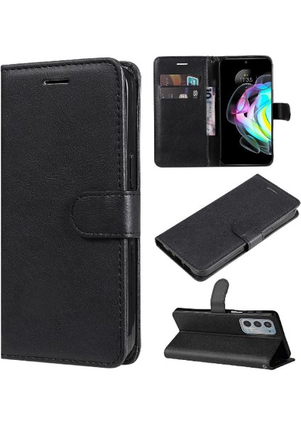 Mays Shop Motorola Kenar 20 Klasik Düz Renk Için Flip Case Kart Yuvası ile Yüksek (Yurt Dışından)