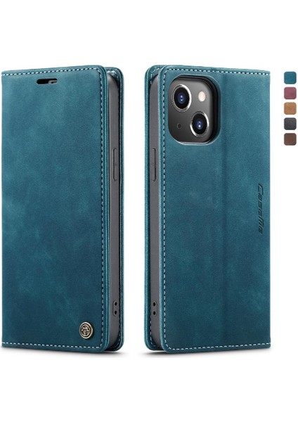 Iphone 15 Için Flip Case Artı Vintage Pu Deri Cüzdan Flip Folio Kitap (Yurt Dışından)