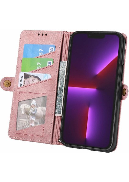 Iphone 13 Için Flip Case Pro Max Deri Kılıf Cüzdan Basit Iş Çevirme (Yurt Dışından)