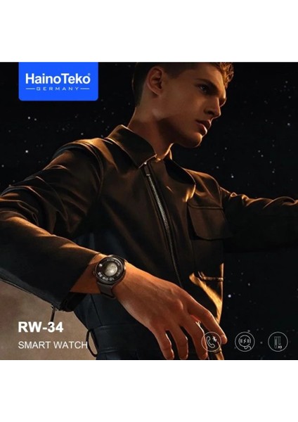 Haino Teko RW34 Watch 4 Amoled Ekran Android Ios Harmonyos Uyumlu Akıllı Saat Siyah