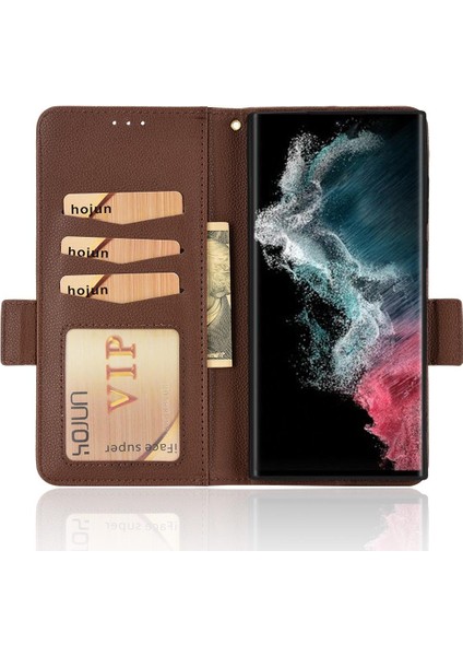 Samsung Galaxy S22 Ultra Yan Toka Cüzdan Kart Yuvaları Tutucu Pu (Yurt Dışından) fiyatları