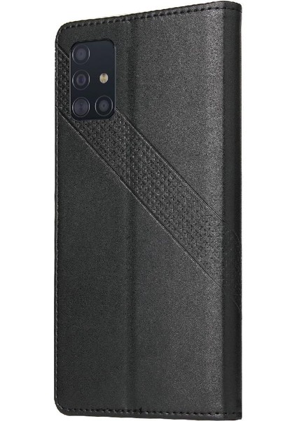 Samsung Galaxy A51 Kickstand Premium Deri 4 Köşe Için Flip Case (Yurt Dışından)