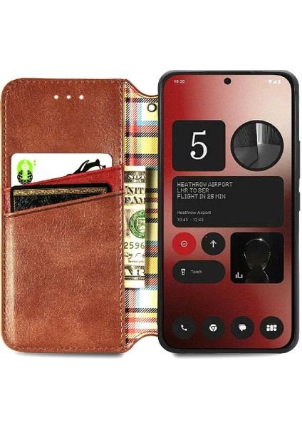 Nothing Telefon 2A Moda Tasarım Kapak Çevirin Cüzdan Fonksiyon Vaka (Yurt Dışından) indirimleri