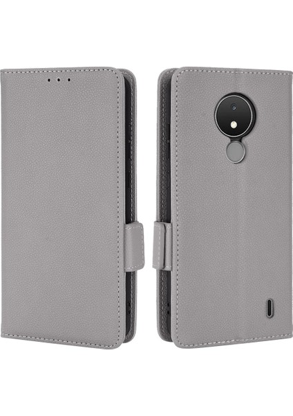 Nokia C21 Manyetik Cüzdan Kart Yuvaları Için Kılıf Tutucu Yan Toka Pu Deri (Yurt Dışından)