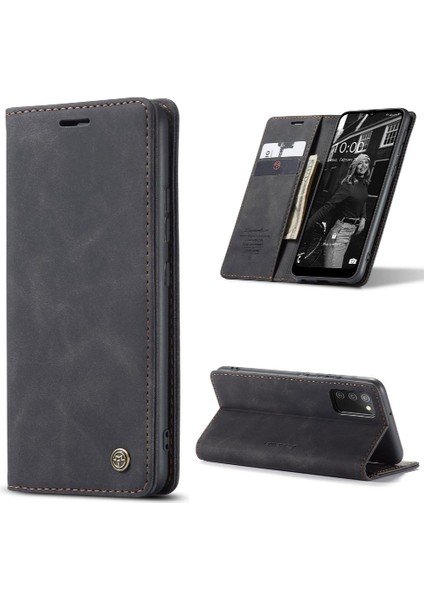 Samsung Galaxy A02S Için Flip Case Vintage Pu Deri Cüzdan Flip Folio (Yurt Dışından)