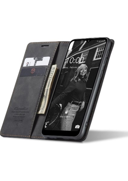 Samsung Galaxy A02S Için Flip Case Vintage Pu Deri Cüzdan Flip Folio (Yurt Dışından)