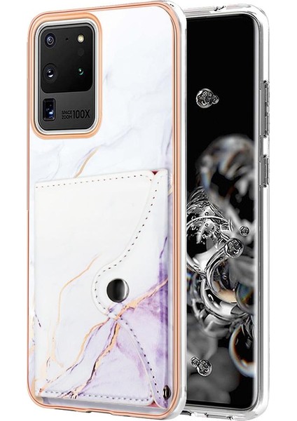 Samsung Galaxy S20 Ultra Mermer Yumuşak Tpu Tampon Ince Cüzdan Kartı (Yurt Dışından)