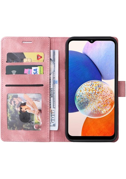 Samsung Galaxy A34 Için Flip Case Deri Kılıf Cüzdan Basit Iş Çevirme (Yurt Dışından)