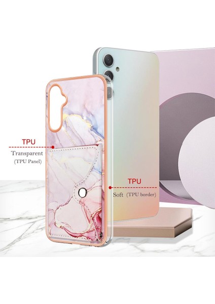 Samsung Galaxy A24 Mermer Yumuşak Tpu Tampon Kart Yuvaları Için Kılıf Ince Cüzdan (Yurt Dışından)