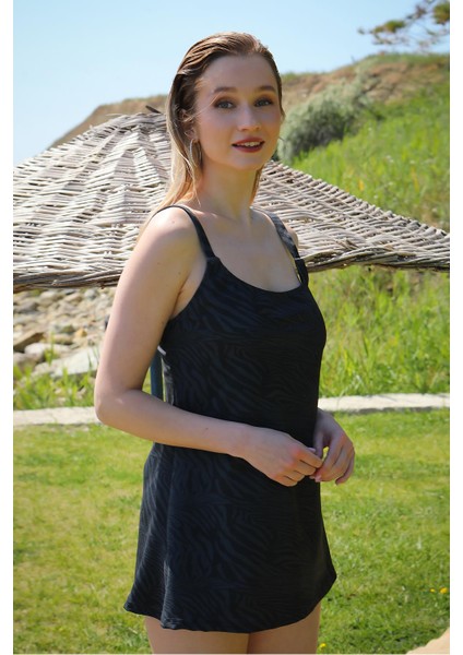 Kadın Şortlu Tankini Elbise Mayo Füme 36001 modelleri