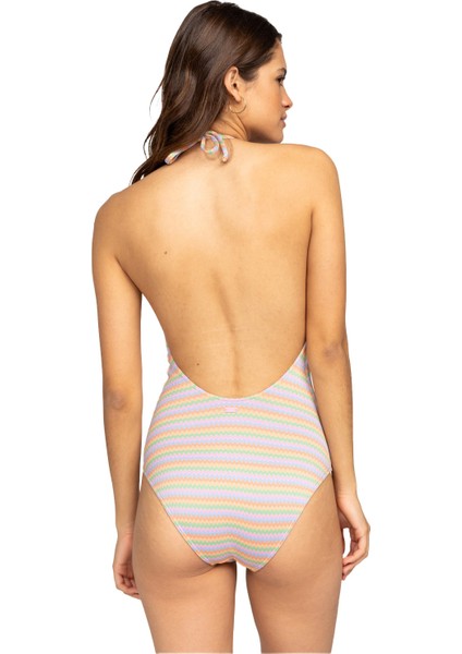 Wavy Stripe One Piece Kadın Mayo