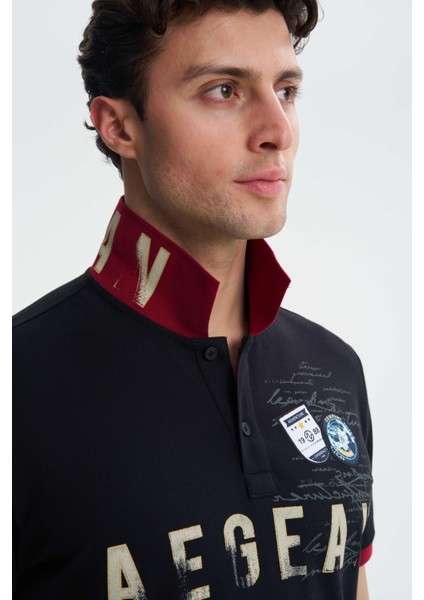 Erkek Regular Fit Likralı Pike Polo Yaka Tişört Y27374308601