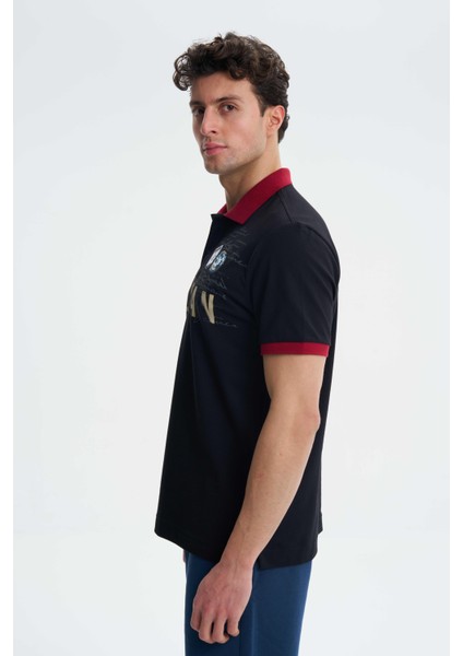 Erkek Regular Fit Likralı Pike Polo Yaka Tişört Y27374308601