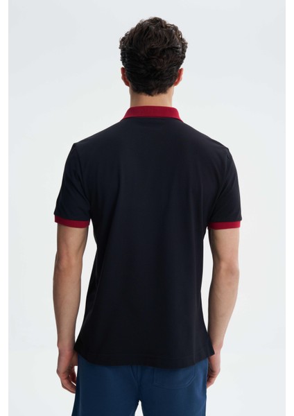Erkek Regular Fit Likralı Pike Polo Yaka Tişört Y27374308601
