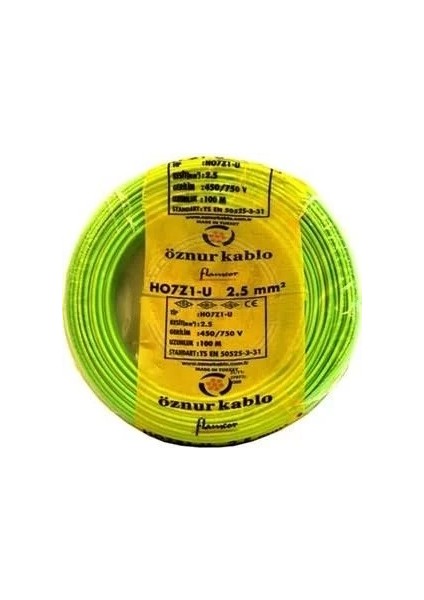 2,5mm Nya Kablo H.free S.yeşil