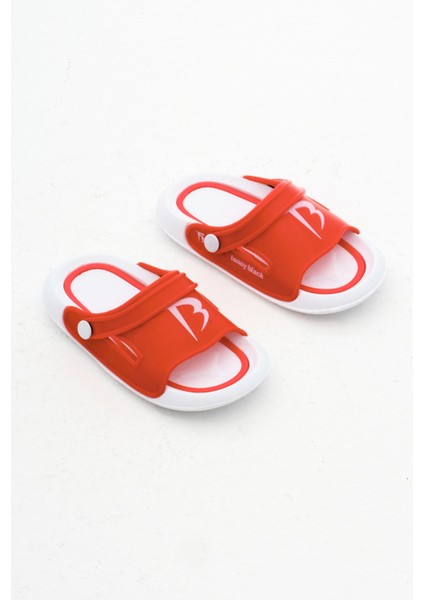 Çocuk Unisex Kırmızı Logolu Poıli Taban Terlik modelleri