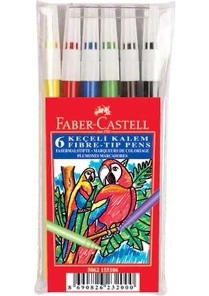 Faber Castell 6 Renk Yıkanabilir Keçeli Kalem