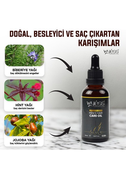 Wyess Erkekler Özel Saç Bakım Yağı Yeni Saç Teli Çıkaran E Vitaminli 30 Yağ 50 ml