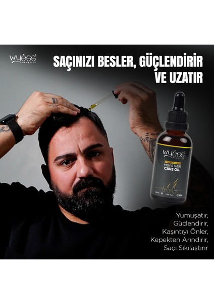 Wyess Erkekler Özel Saç Bakım Yağı Yeni Saç Teli Çıkaran E Vitaminli 30 Yağ 50 ml