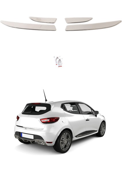 Renault Clio 4 Krom Arka Stop Alt Çıtası 4 Parça