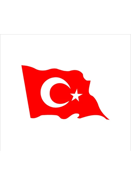 Seç Reklam Dalgalı Türk Bayrağı Sticker Çok Amaçlı Etiket Sticker