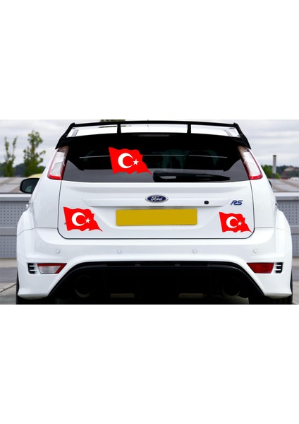 Seç Reklam Dalgalı Türk Bayrağı Sticker Çok Amaçlı Etiket Sticker