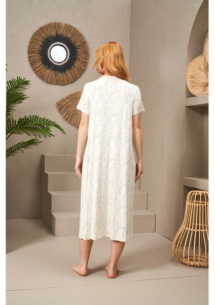 25105 Kadın Yuvarlak Yaka Kısa Kollu Uzun Gecelik fırsatları