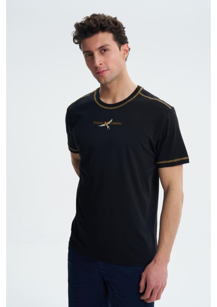 Erkek Penye Süprem Regular Fit Bisiklet Yaka Tişört Y27344407101