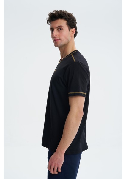 Erkek Penye Süprem Regular Fit Bisiklet Yaka Tişört Y27344407101