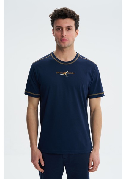 Erkek Penye Süprem Regular Fit Bisiklet Yaka Tişört Y27344407101
