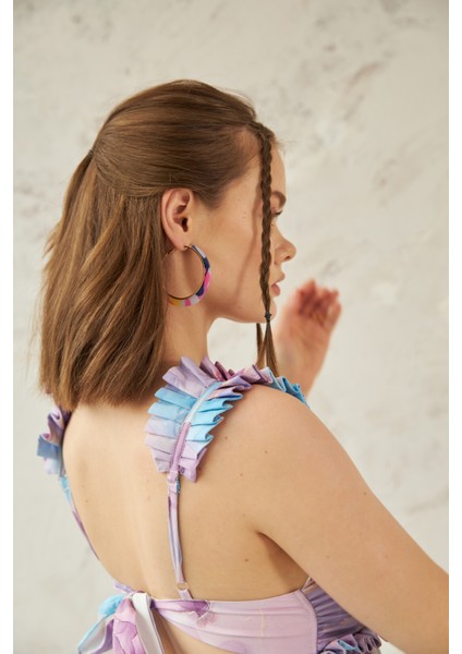 Büstiyer Elbise Omuz Sırt Dekolte Pile Bağlama Detaylı modelleri