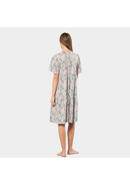 Çiçek Desenli Kısa Kollu Elbise 3396 fırsatları