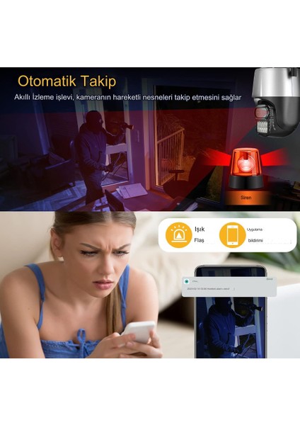 4K Full Hd Motorlu Polis Sirenli Wifili Kablosuz Su Geçirmez Çift Lensli Kamera fırsatları