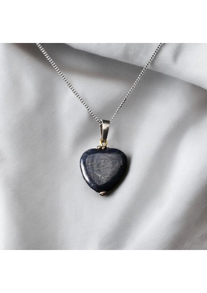 Kalp Kesim Lapis Lazuli Taşı Kolye