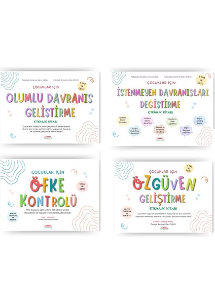 4 Kitap Içeren Set-Öfke Kontrolü,özgüven,olumlu Davranış Geliştirme Veistenmeyen Davranışları Değiştirme Etkinlik Kitapları