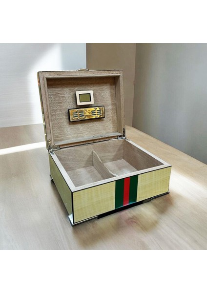 Gucc Italy Humidor Puro Kutusu Yeşil/kırmızı Akçaağaç 40's fiyatları