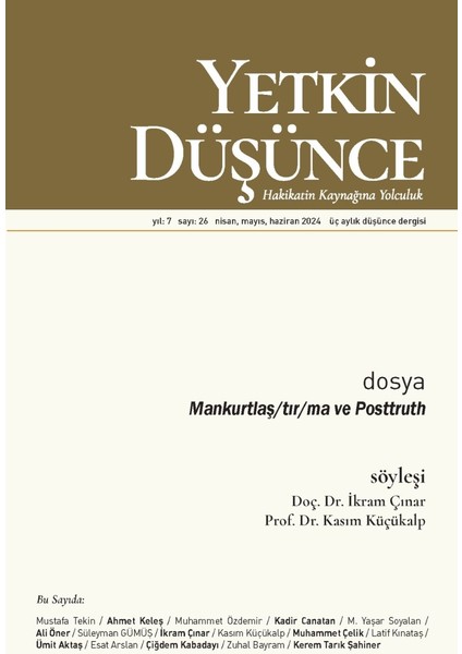 Yetkin Düşünce 26. Sayı - 2024