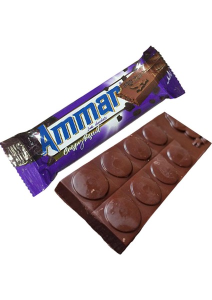 Bisküvi Parçacıklı Kakaolu Ammar Çikolata 24 Adet x 50 gr