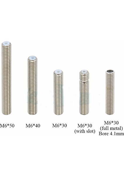 3D Yazıcı Paslanmaz Çelik Boğaz Teflon Tüplü M6X30MM 1 Adet  (RF125)