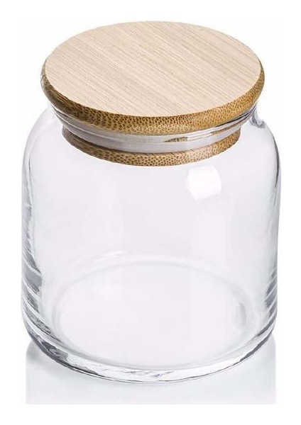 Bambu Kapaklı Cam Kavanoz 6 Adet 200 ml