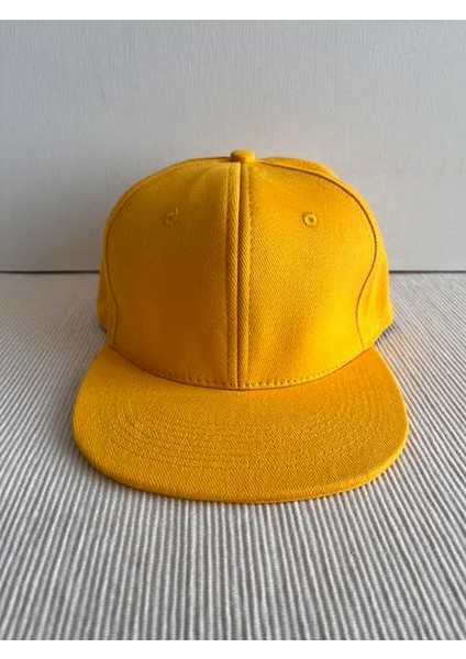 Düz Renk Basic Arkasından Ayarlanabilir Unisex Sarı Renk Hip Hop Şapka